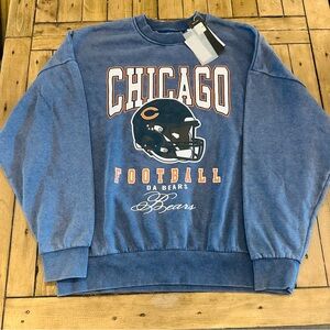 Gameday Couture Blue Oversized Vintage Wash Crewneck Pullover Sweatshirt NWT - M